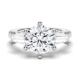 Tapered Baguette Three Stone Engagement Ring Ships within 24 hrs