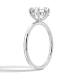 3 CT. Six-Prong Solitaire Moissanite Engagement Ring With Hidden Halo