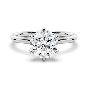 3 CT. Six-Prong Solitaire Moissanite Engagement Ring With Hidden Halo