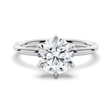 3 CT. Six-Prong Solitaire Moissanite Engagement Ring With Hidden Halo