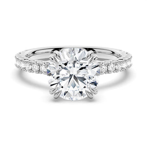 3 CT. Moissanite Engagement Ring Solitaire With Pavé Accents